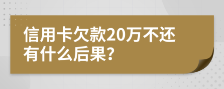 信用卡欠款20万不还有什么后果？