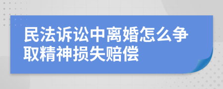 民法诉讼中离婚怎么争取精神损失赔偿