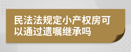 民法法规定小产权房可以通过遗嘱继承吗