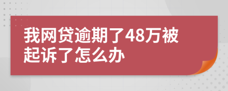 我网贷逾期了48万被起诉了怎么办