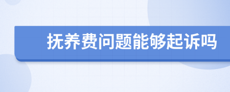 抚养费问题能够起诉吗