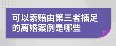 可以索赔由第三者插足的离婚案例是哪些