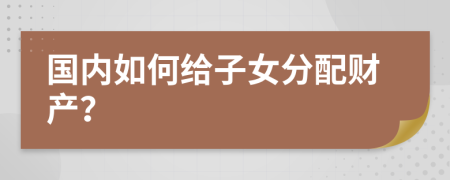 国内如何给子女分配财产？
