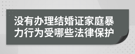 没有办理结婚证家庭暴力行为受哪些法律保护