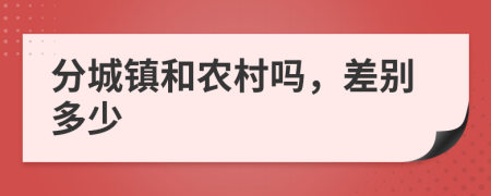 分城镇和农村吗，差别多少