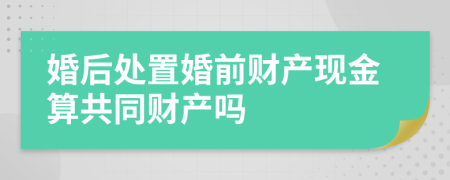 婚后处置婚前财产现金算共同财产吗