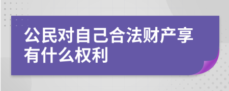 公民对自己合法财产享有什么权利