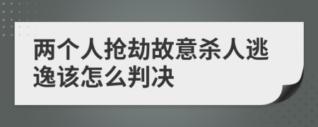 两个人抢劫故意杀人逃逸该怎么判决