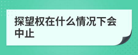 探望权在什么情况下会中止