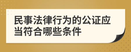 民事法律行为的公证应当符合哪些条件