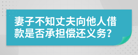 妻子不知丈夫向他人借款是否承担偿还义务？