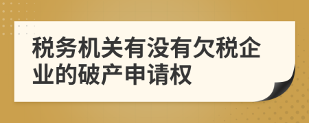 税务机关有没有欠税企业的破产申请权