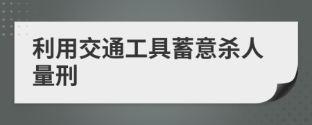 利用交通工具蓄意杀人量刑