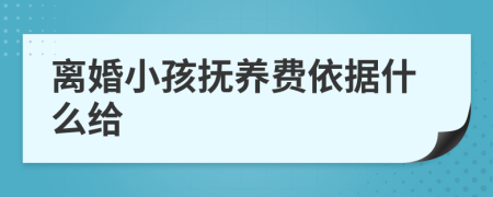 离婚小孩抚养费依据什么给