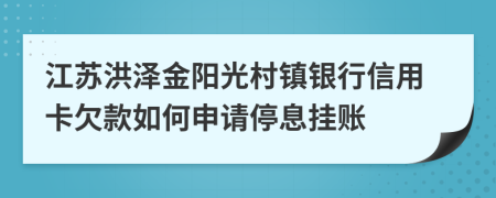 江苏洪泽金阳光村镇银行信用卡欠款如何申请停息挂账