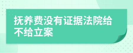 抚养费没有证据法院给不给立案