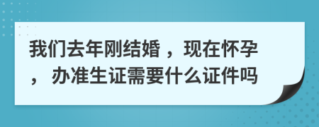 我们去年刚结婚 ，现在怀孕， 办准生证需要什么证件吗