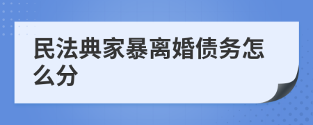 民法典家暴离婚债务怎么分