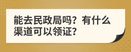 能去民政局吗？有什么渠道可以领证？