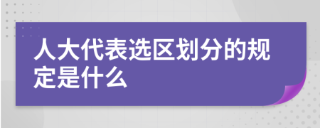 人大代表选区划分的规定是什么