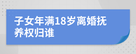 子女年满18岁离婚抚养权归谁