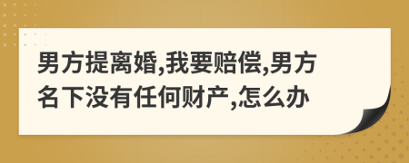 男方提离婚,我要赔偿,男方名下没有任何财产,怎么办