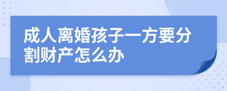 成人离婚孩子一方要分割财产怎么办