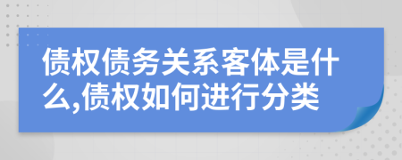 债权债务关系客体是什么,债权如何进行分类