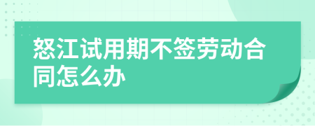 怒江试用期不签劳动合同怎么办