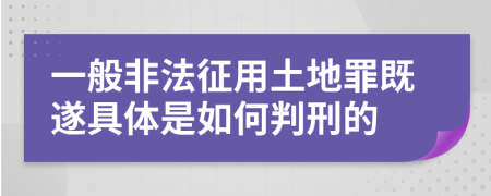 一般非法征用土地罪既遂具体是如何判刑的	