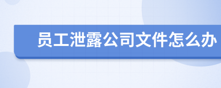 员工泄露公司文件怎么办