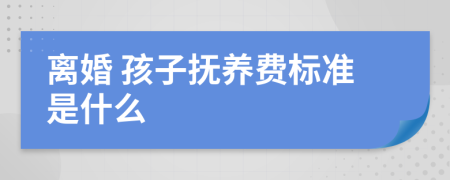 离婚 孩子抚养费标准是什么