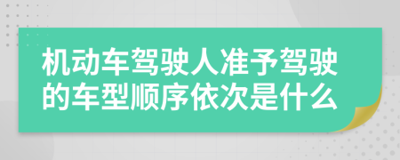 机动车驾驶人准予驾驶的车型顺序依次是什么