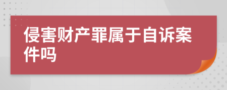 侵害财产罪属于自诉案件吗