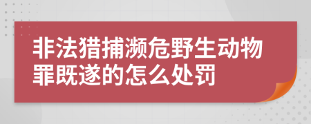 非法猎捕濒危野生动物罪既遂的怎么处罚