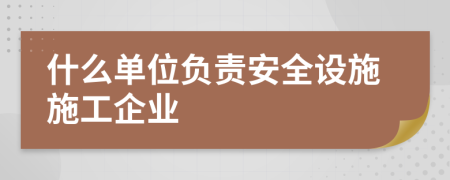 什么单位负责安全设施施工企业