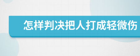 怎样判决把人打成轻微伤