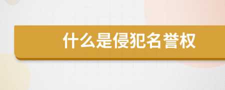 什么是侵犯名誉权