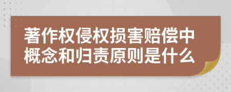 著作权侵权损害赔偿中概念和归责原则是什么