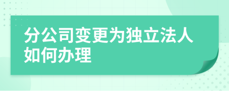 分公司变更为独立法人如何办理