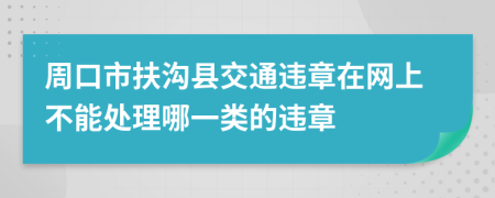 周口市扶沟县交通违章在网上不能处理哪一类的违章