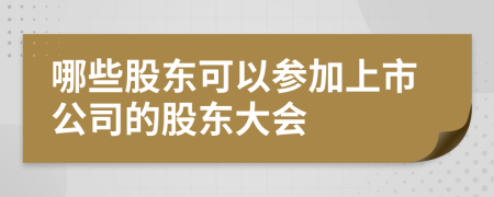 哪些股东可以参加上市公司的股东大会