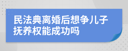 民法典离婚后想争儿子抚养权能成功吗