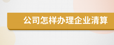 公司怎样办理企业清算