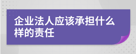 企业法人应该承担什么样的责任
