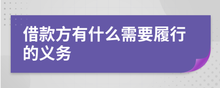 借款方有什么需要履行的义务