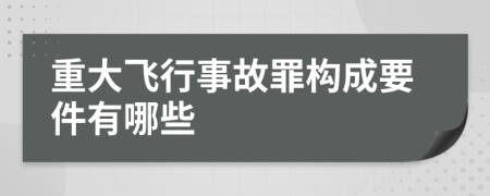 重大飞行事故罪构成要件有哪些