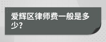 爱辉区律师费一般是多少？