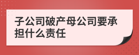 子公司破产母公司要承担什么责任