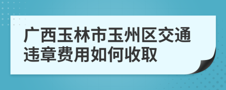 广西玉林市玉州区交通违章费用如何收取